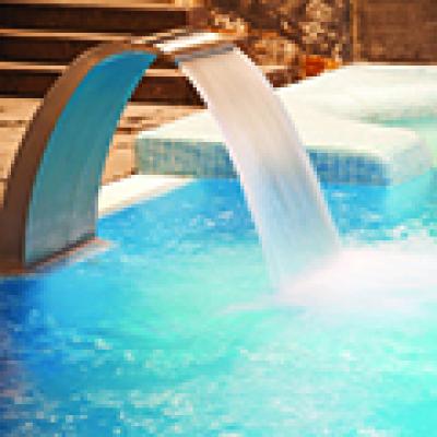Waterfall Spout into pool